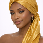 Luxury Satin Headwrap for Women – Elegant Gold Silk Scarf Hair Wrap