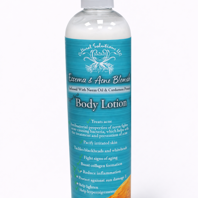 Eczema &amp; Acne Blemish Body Lotion – Infused with Neem Oil &amp; Cardamom