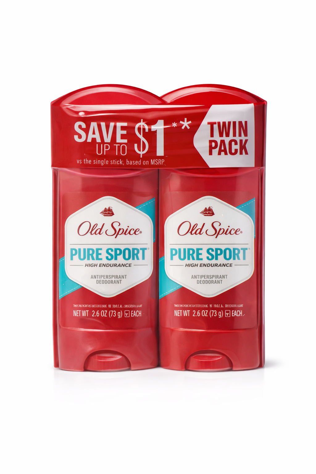 Old Spice Pure Sport – Twin Pack Antiperspirant &amp; Deodorant (High Endurance)