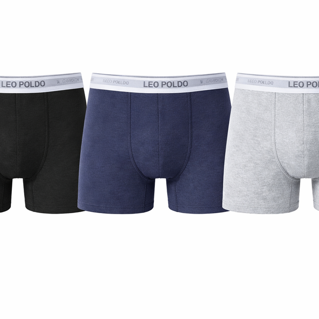 Men’s Cotton Boxer Briefs – 3 Pack | LEO POLDO