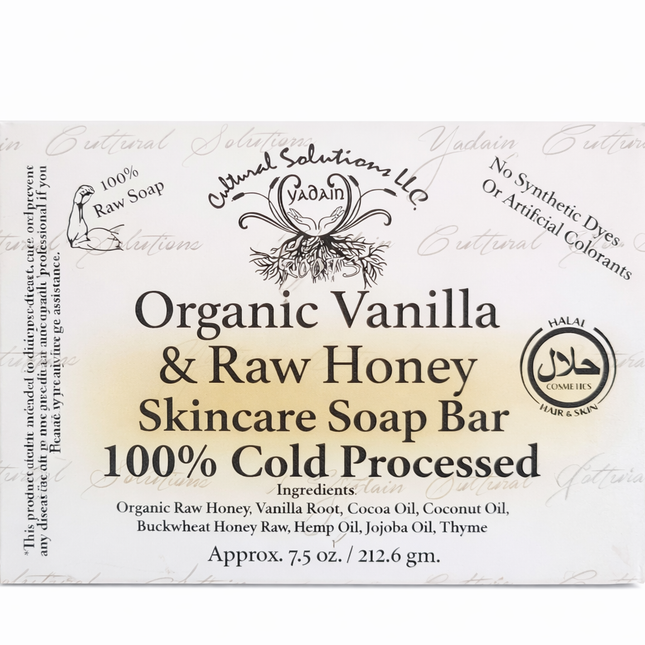 Organic Vanilla & Raw Honey Skincare Soap Bar — 100% Cold Processed