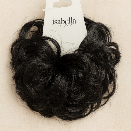 Women Hair Bun Scrunchie – Natural Look Synthetic Hair Donut, Dark Brown